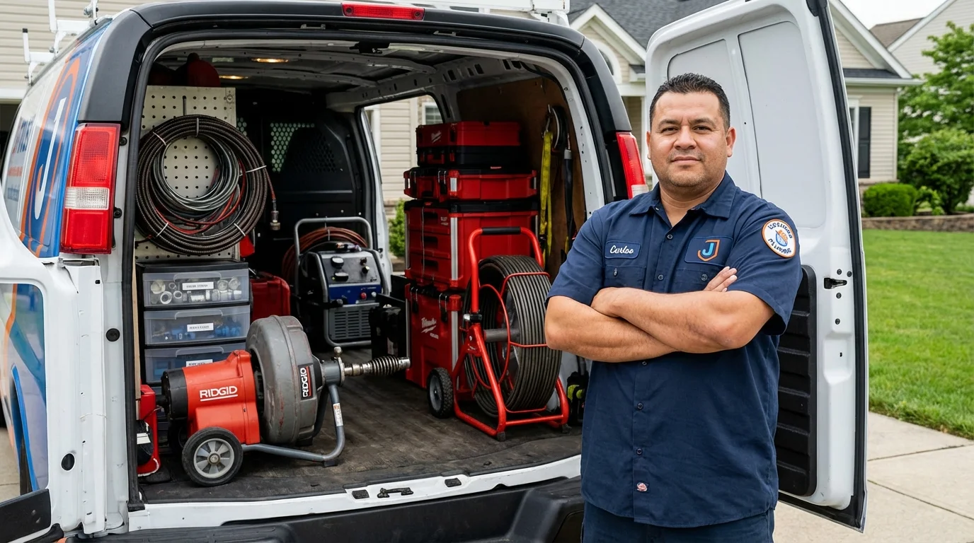 Professional drain cleaning equipment and Johns Plumbing LLC plumber in Sulphur Springs