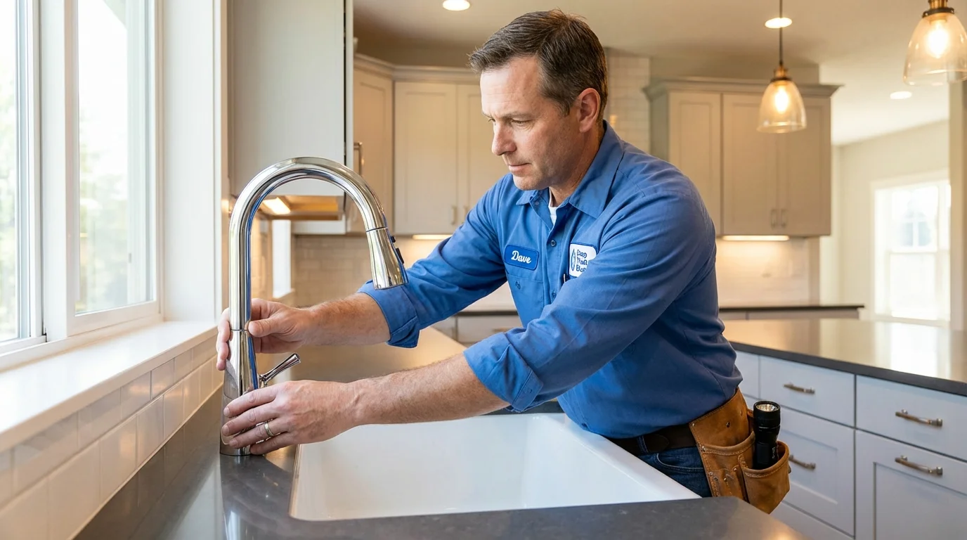Kitchen faucet installation by Johns Plumbing LLC in Sulphur Springs