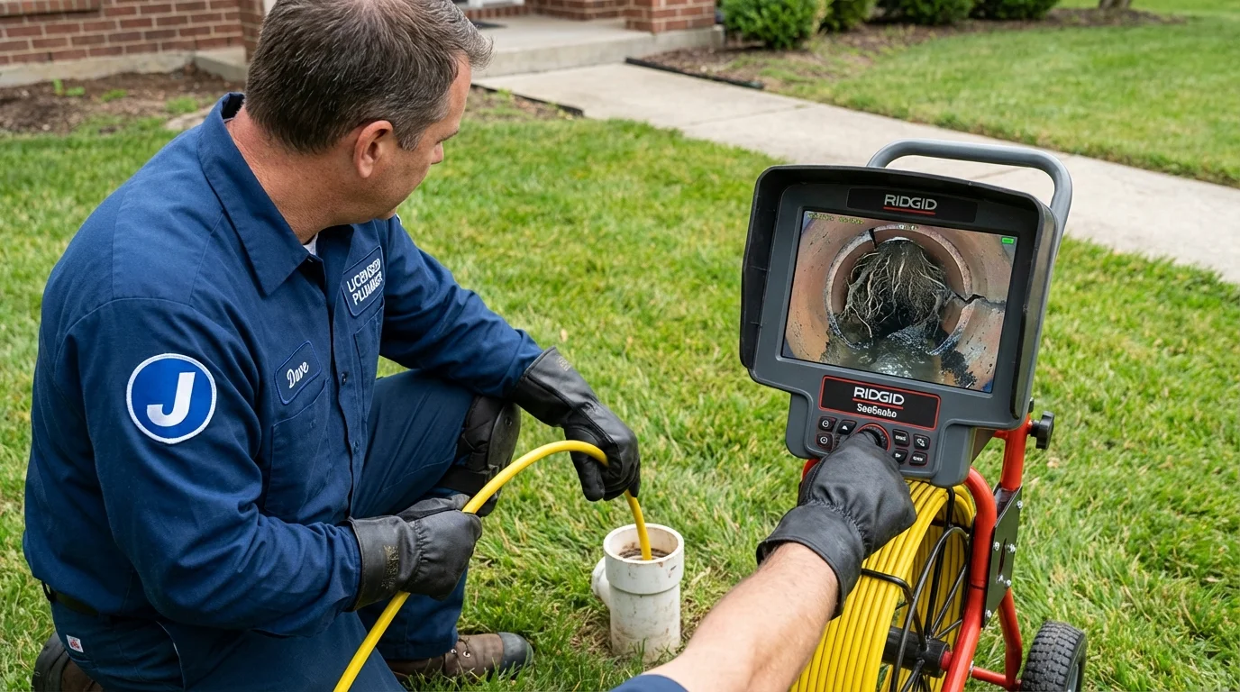 Sewer camera inspection being performed by Johns Plumbing LLC in Sulphur Springs